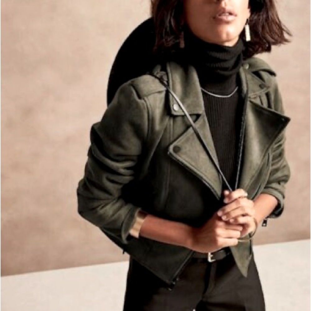 Banana Repulic Vegan Suede Moto Jacket